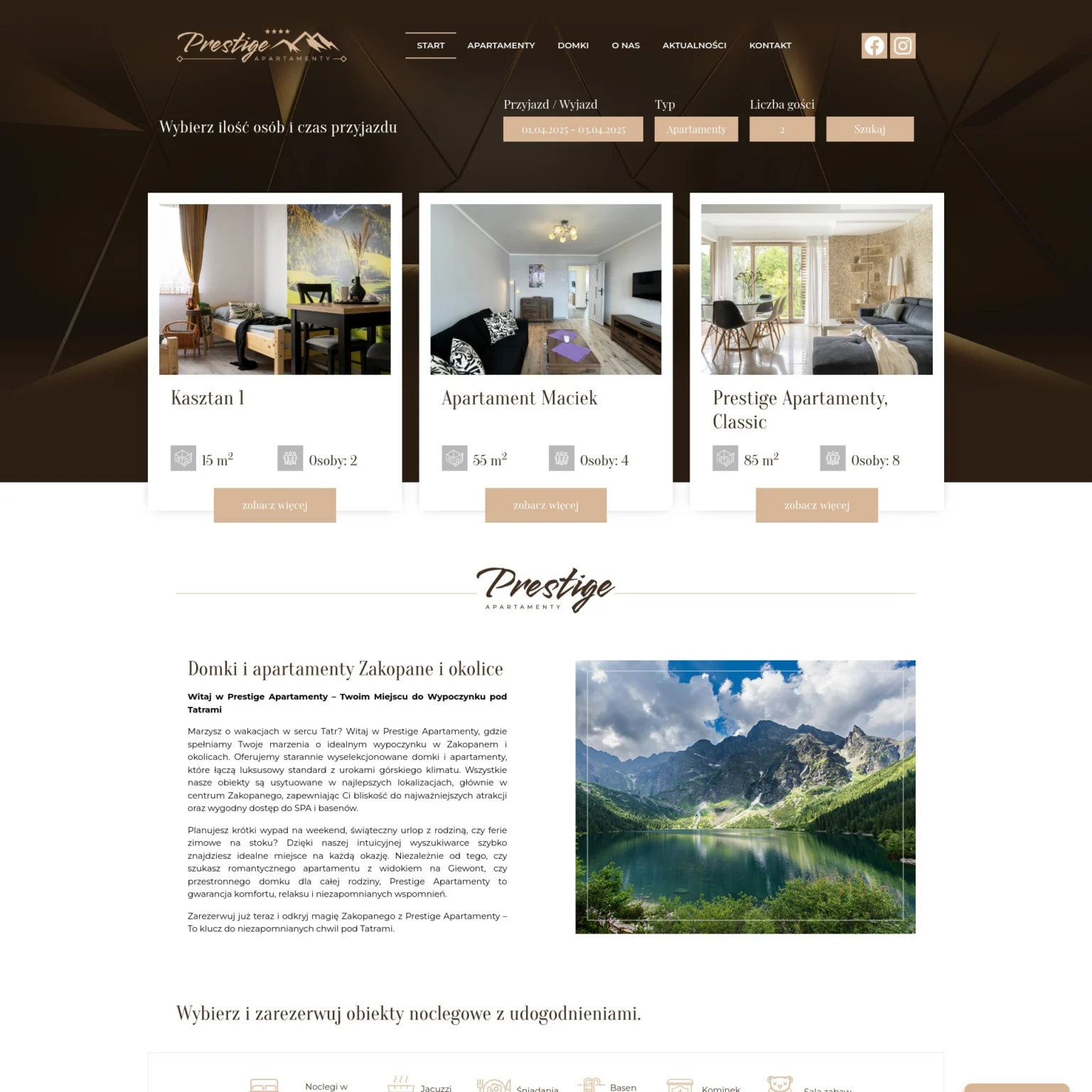 Realizacja strony internetowej prestigeapartamenty.pl – Serwis24