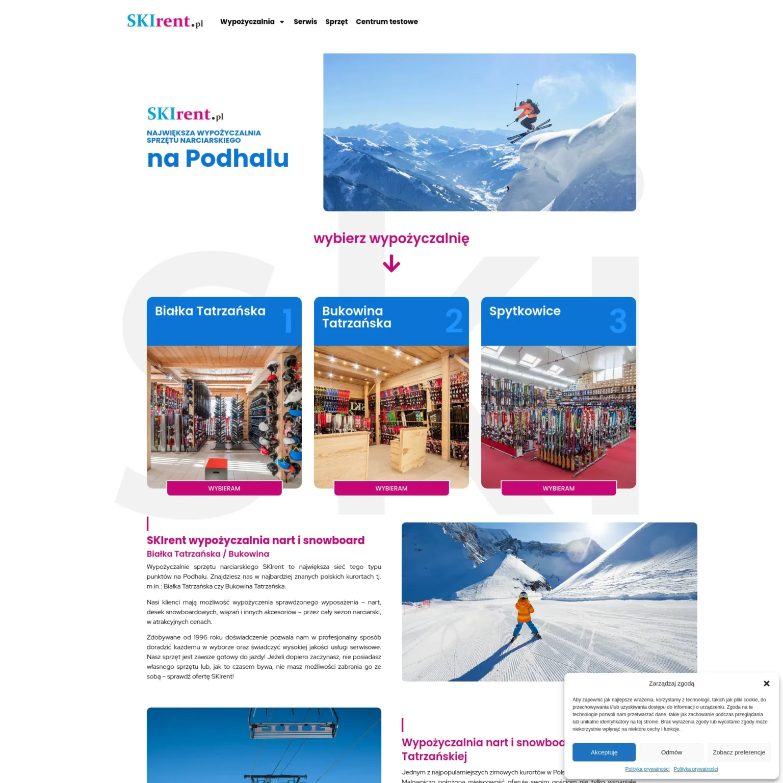 Realizacja strony internetowej skirent.pl – Serwis24