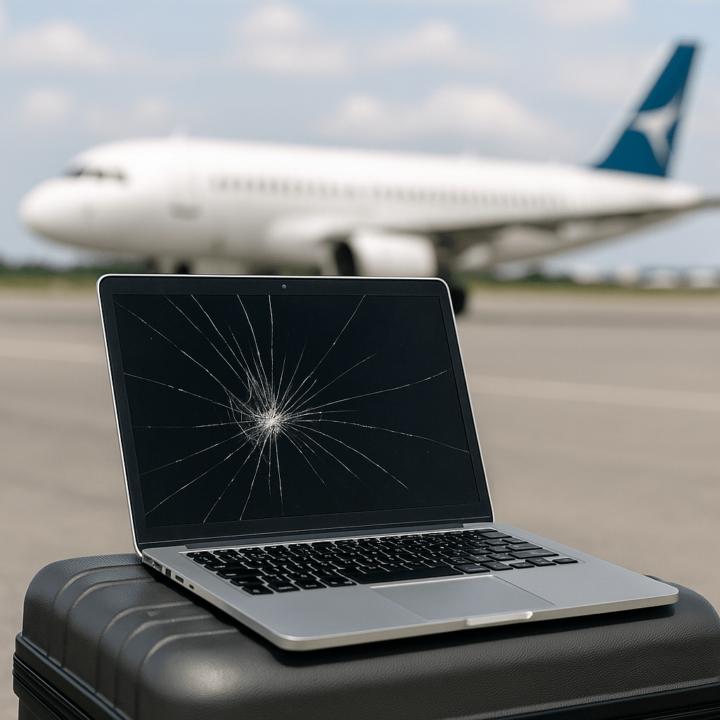 laptop w bagażu rejestrowanym