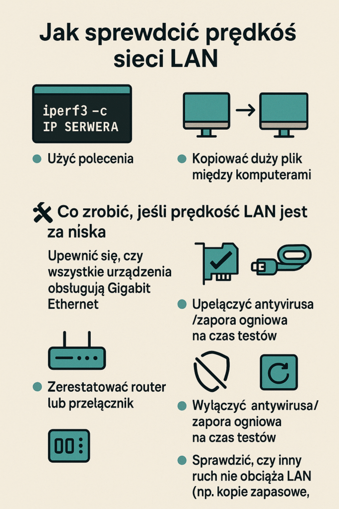 jak sprawdzić prędkość sieci lan
