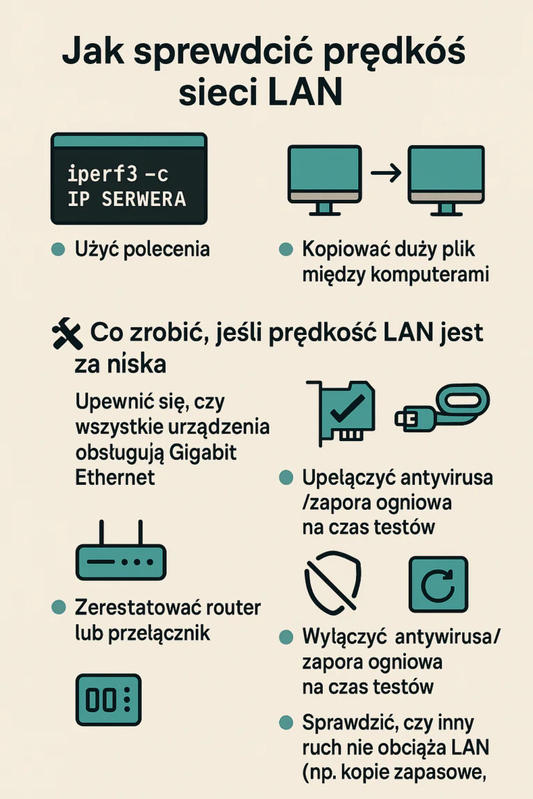 jak sprawdzić prędkość sieci lan