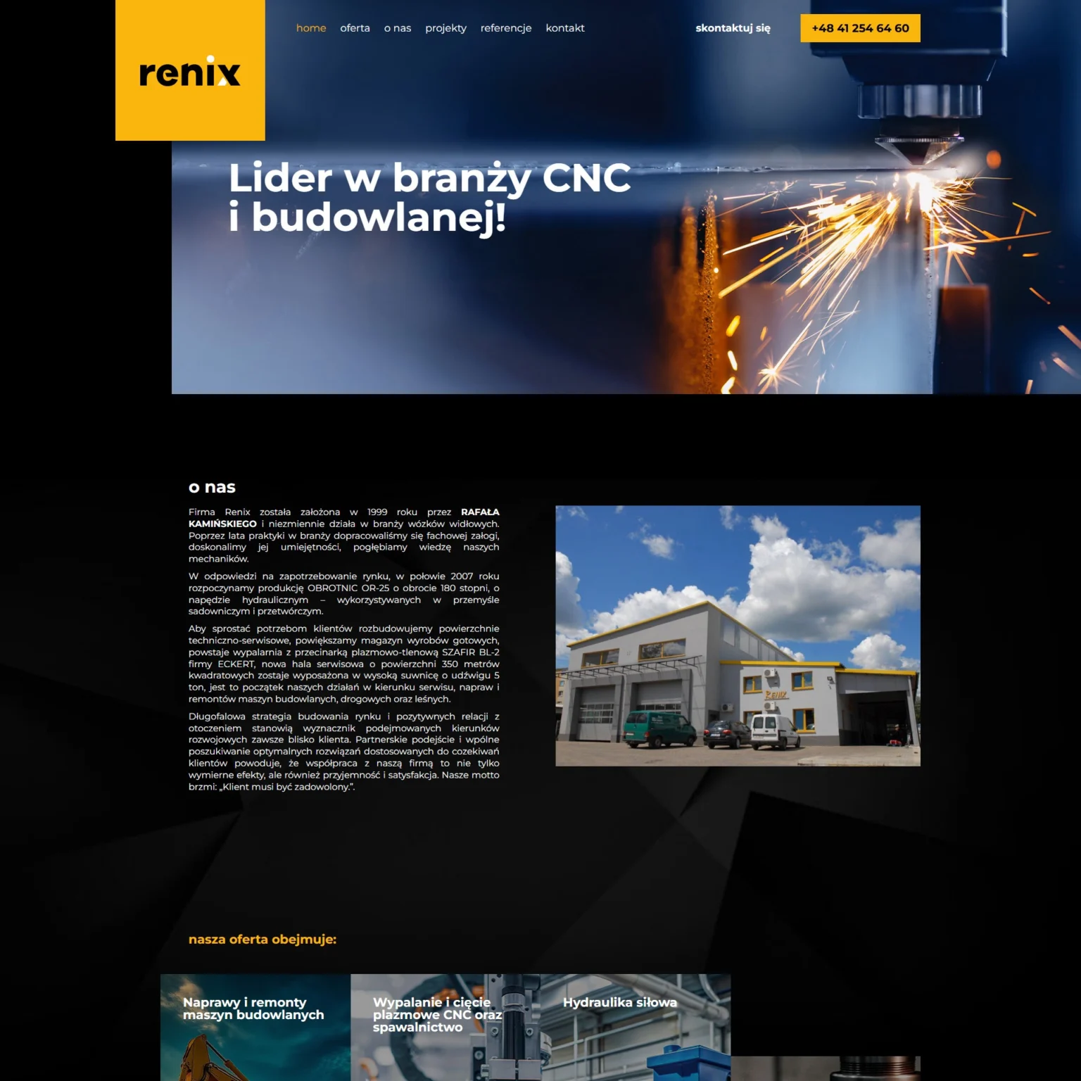 Realizacja strony internetowej renix.pl – Serwis24