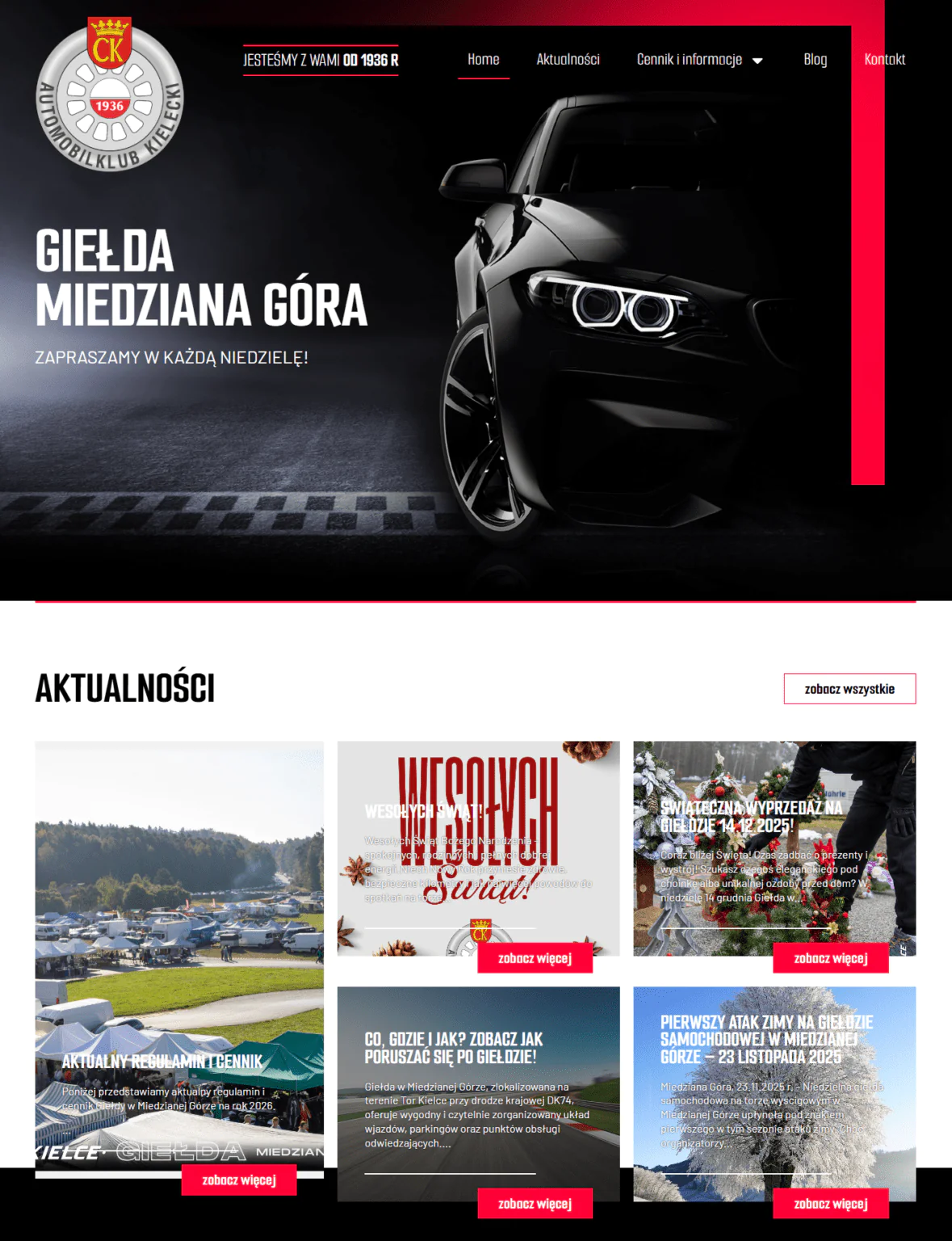 Realizacja strony internetowej gielda.automobilklub.kielce.pl– Serwis24